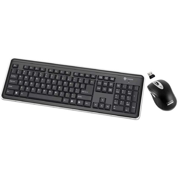 Global Silicon Electronics I-Rocks Wireless Keyboard Mouse Black RF-6577L-BK